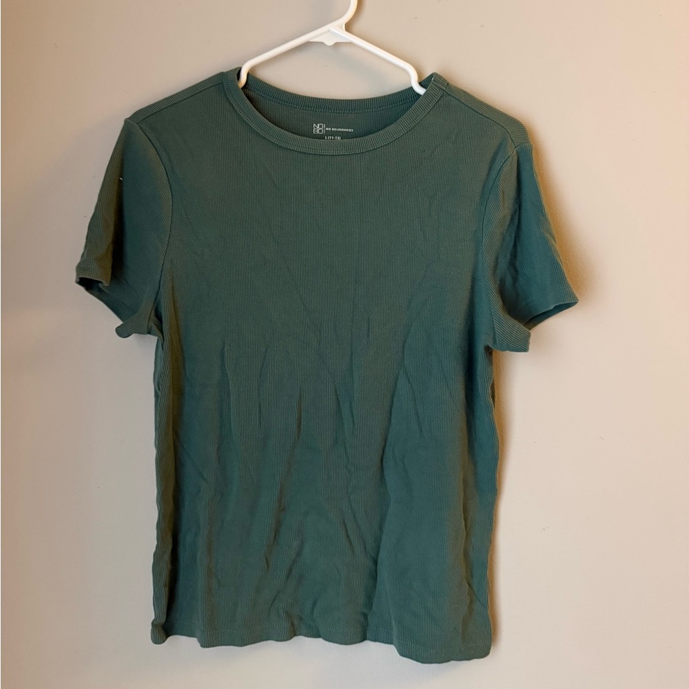 No Boundaries Short Sleeve Crew Tee in Teal Green